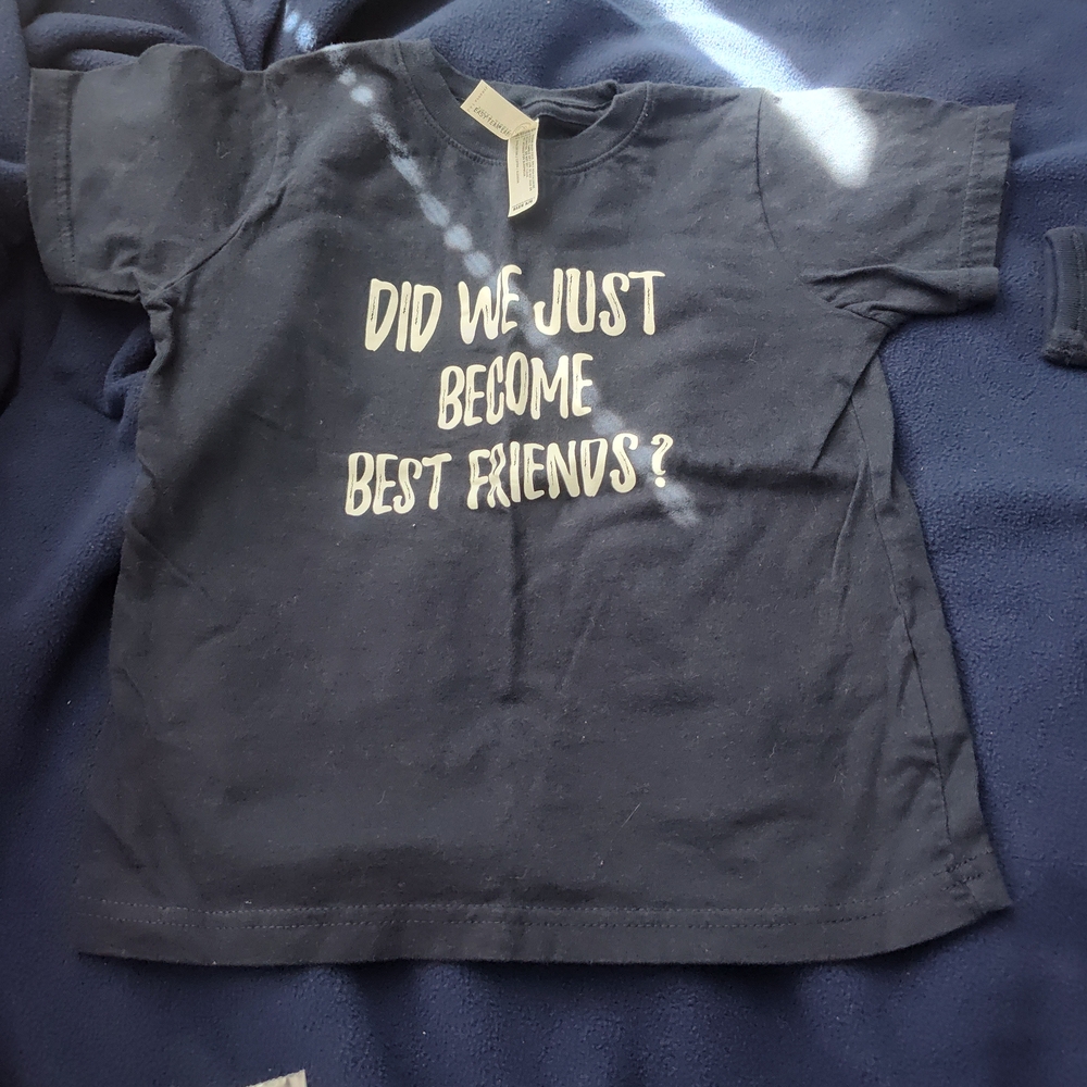 Rabbit Skins Navy Blue Kids T-Shirt with Fun Phrase